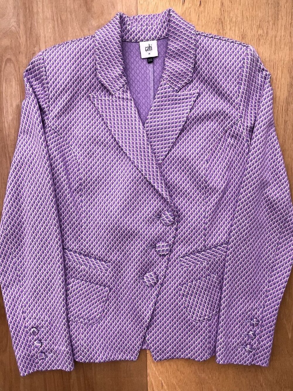 CABI SUGAR PLUM GEO IMPERIAL BLAZER JACKET Women’s sz M Pink Purple NEW